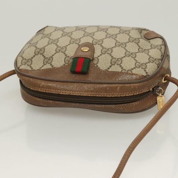 GUCCI GG Supreme Web Sherry Line Bag Pvc Beige Gold 89 02 066 - Picture 6 of 16